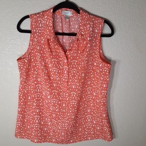 Loft Pattern Print Blouse Sleeveless Size Medium